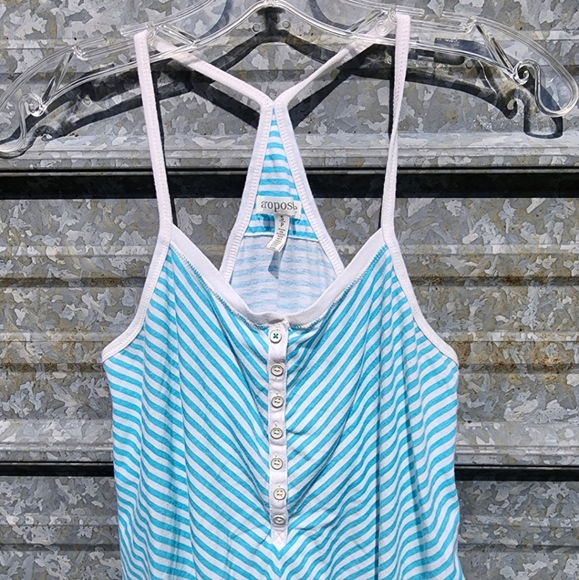 Striped Open Back Babydoll Aeropostale Top - Picture 15 of 16